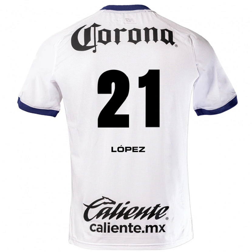 Danxen Hombre Camiseta Iván López #21 Blanco Azul Negro 2ª Equipación 2026/27 La Camisa