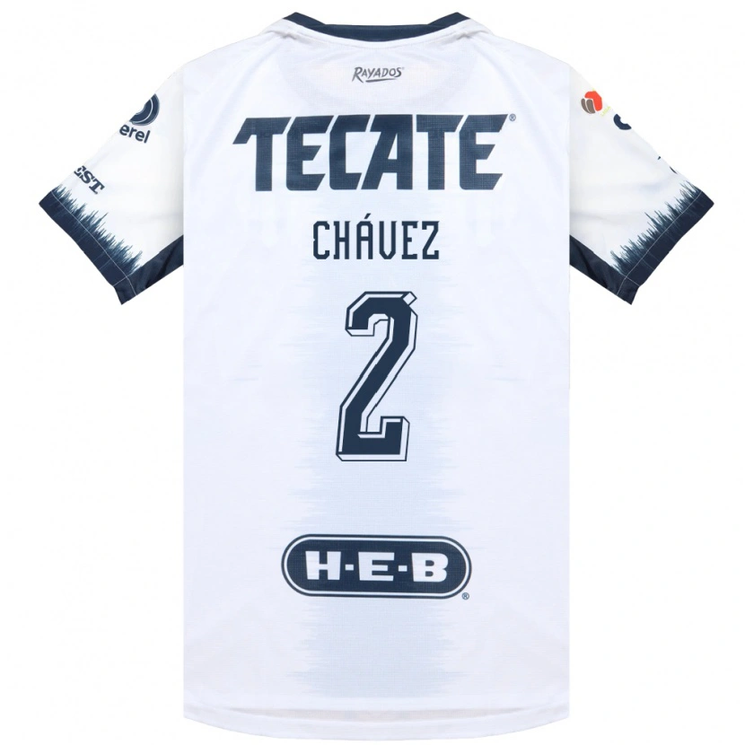 Danxen Hombre Camiseta Ricardo Chávez #2 Blanco Azul Tinta Rojo 2ª Equipación 2026/27 La Camisa