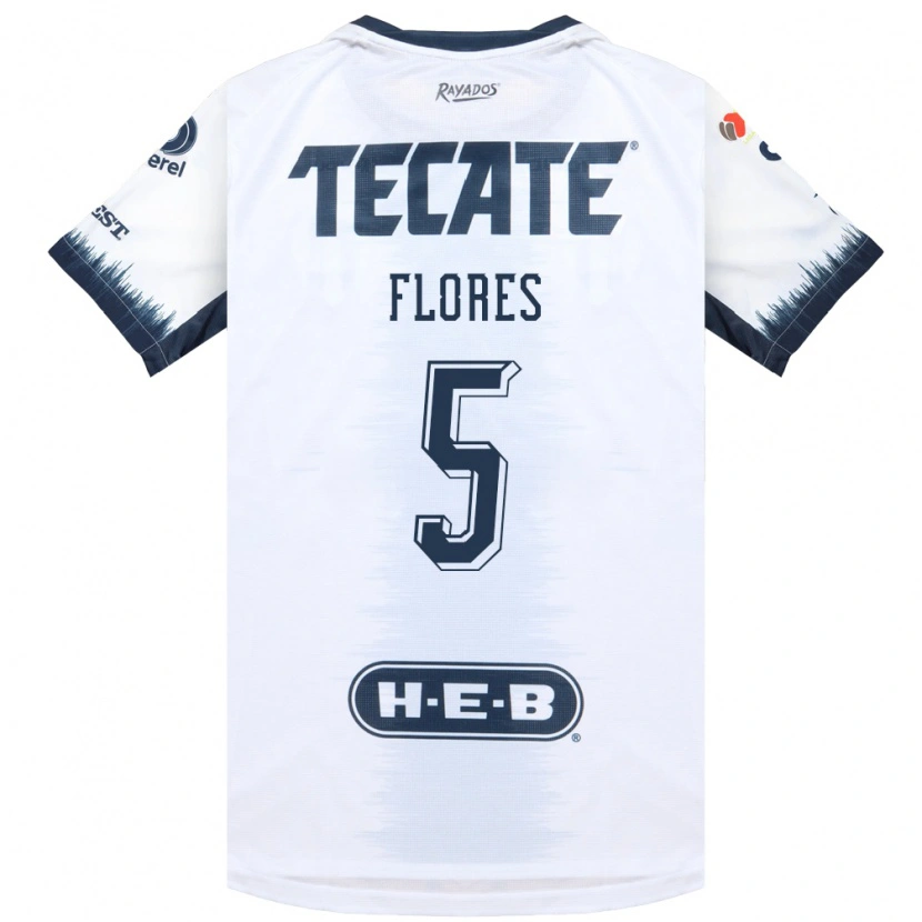 Danxen Hombre Camiseta Monica Flores #5 Blanco Azul Tinta Rojo 2ª Equipación 2026/27 La Camisa