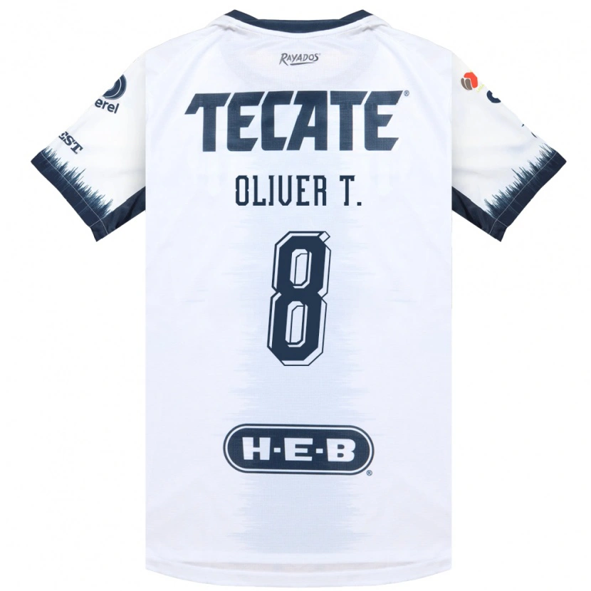 Danxen Hombre Camiseta Óliver Torres #8 Blanco Azul Tinta Rojo 2ª Equipación 2026/27 La Camisa