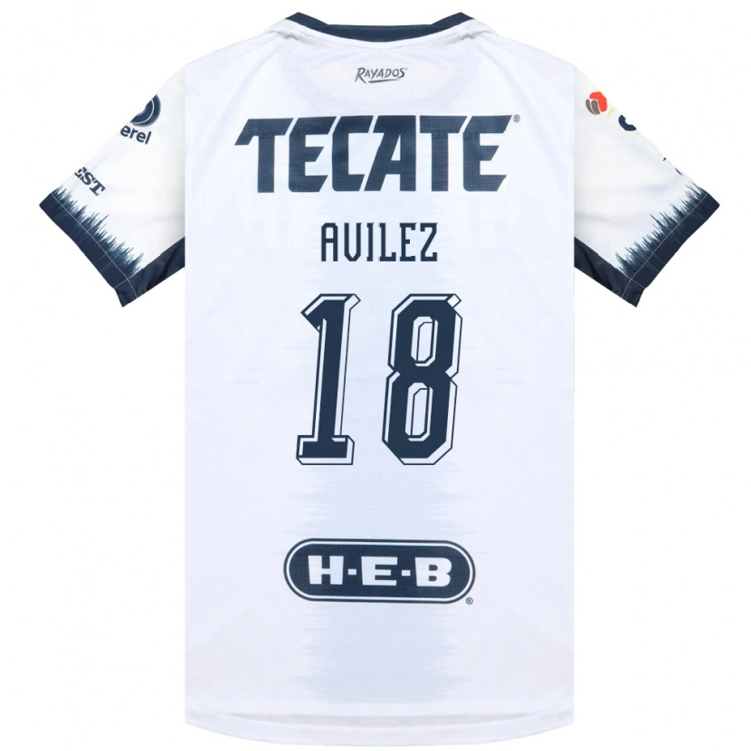 Danxen Hombre Camiseta Aylin Avilez #18 Blanco Azul Tinta Rojo 2ª Equipación 2026/27 La Camisa