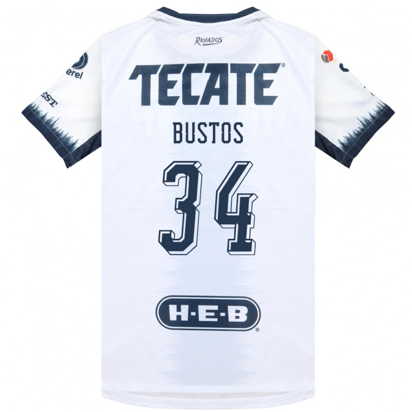 Danxen Hombre Camiseta César Bustos #34 Blanco Azul Tinta Rojo 2ª Equipación 2026/27 La Camisa