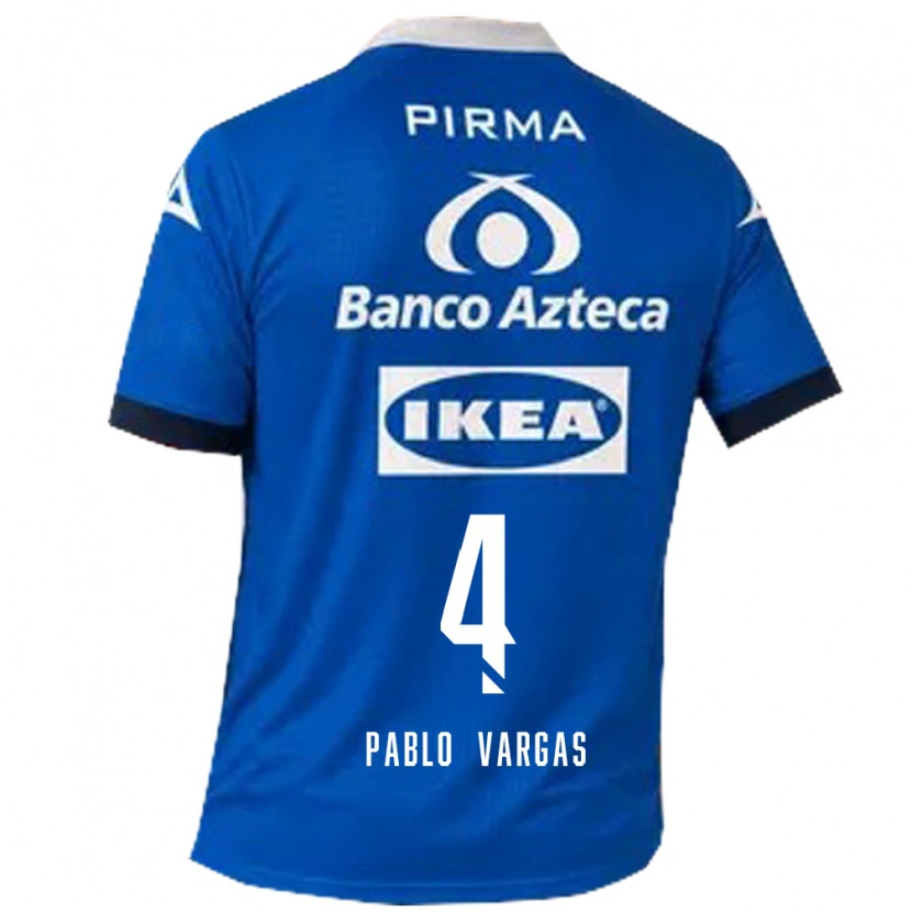 Danxen Hombre Camiseta Juan Pablo Vargas #4 Azul Blanco 2ª Equipación 2026/27 La Camisa