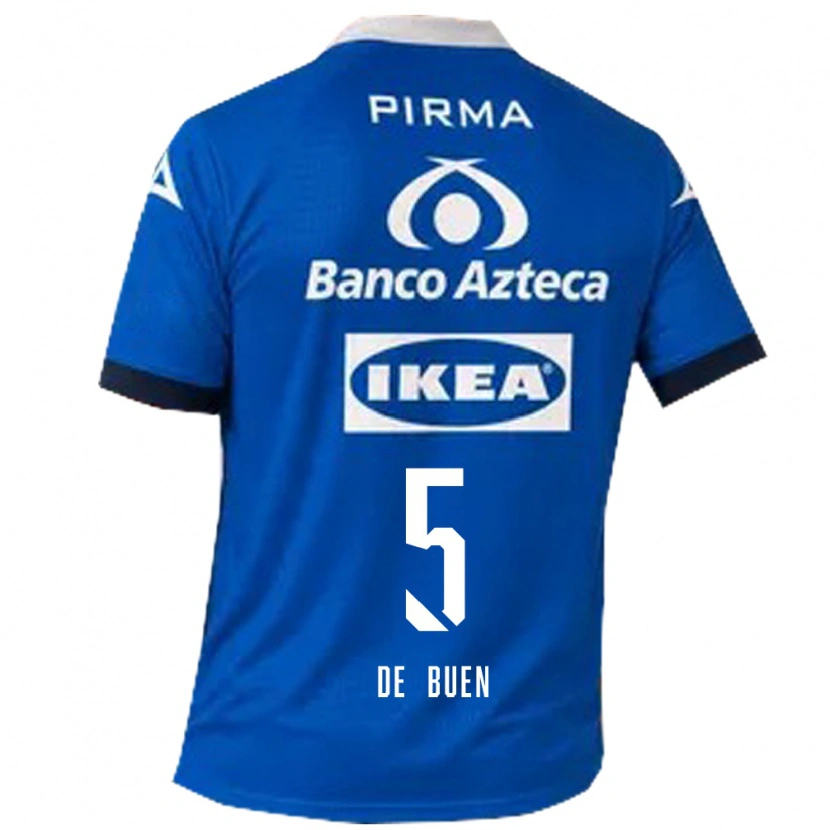 Danxen Hombre Camiseta Diego De Buen #5 Azul Blanco 2ª Equipación 2026/27 La Camisa