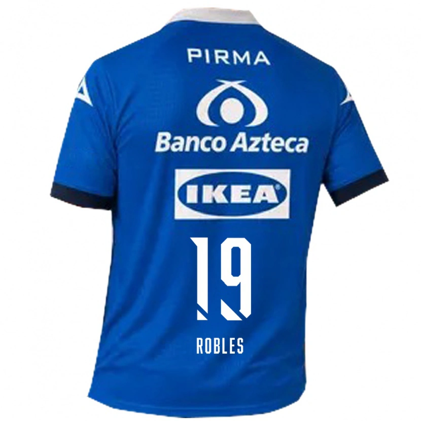 Danxen Hombre Camiseta Ángel Robles #19 Azul Blanco 2ª Equipación 2026/27 La Camisa
