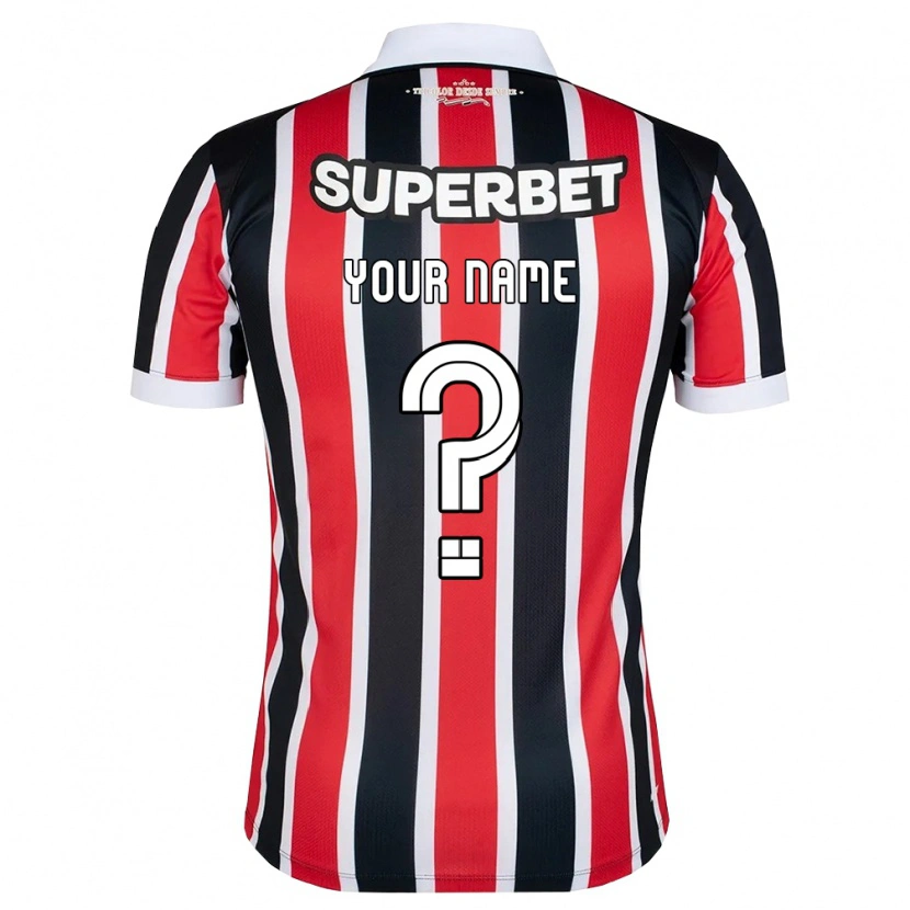 Danxen Hombre Camiseta Su Nombre #0 Rojo Blanco Negro 2ª Equipación 2026/27 La Camisa