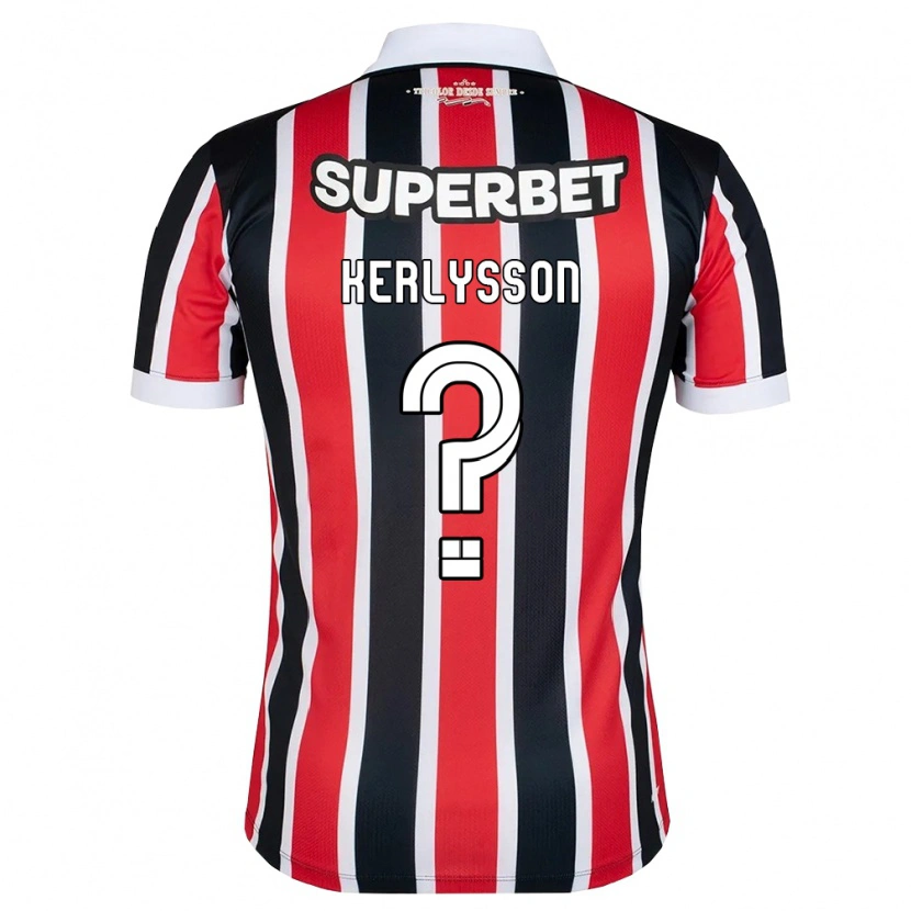 Danxen Hombre Camiseta Kerlysson Hiago Moreira De Sousa #0 Rojo Blanco Negro 2ª Equipación 2026/27 La Camisa
