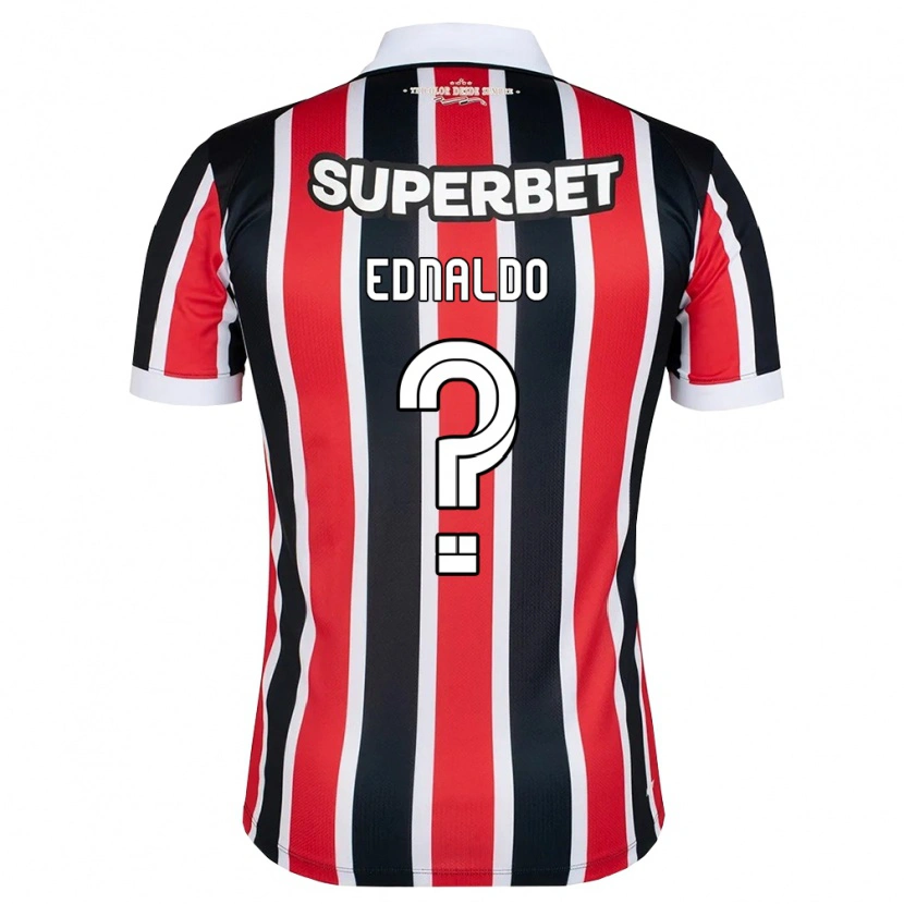 Danxen Hombre Camiseta José Ednaldo #0 Rojo Blanco Negro 2ª Equipación 2026/27 La Camisa