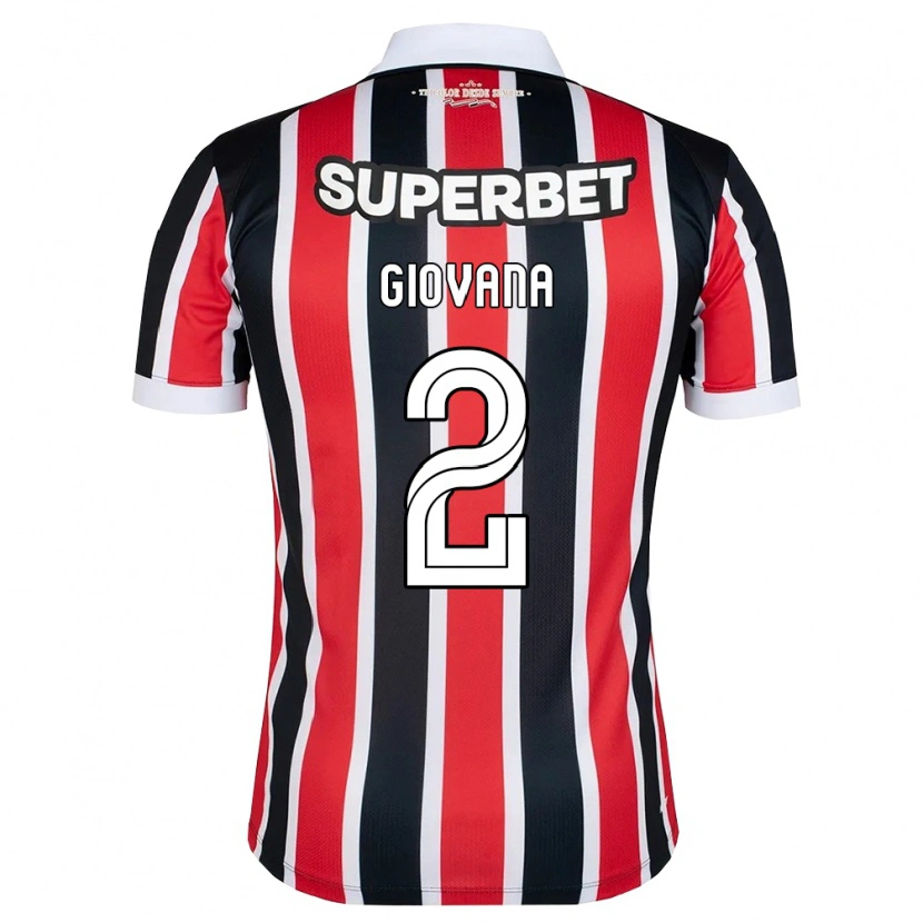 Danxen Hombre Camiseta Giovana #2 Rojo Blanco Negro 2ª Equipación 2026/27 La Camisa