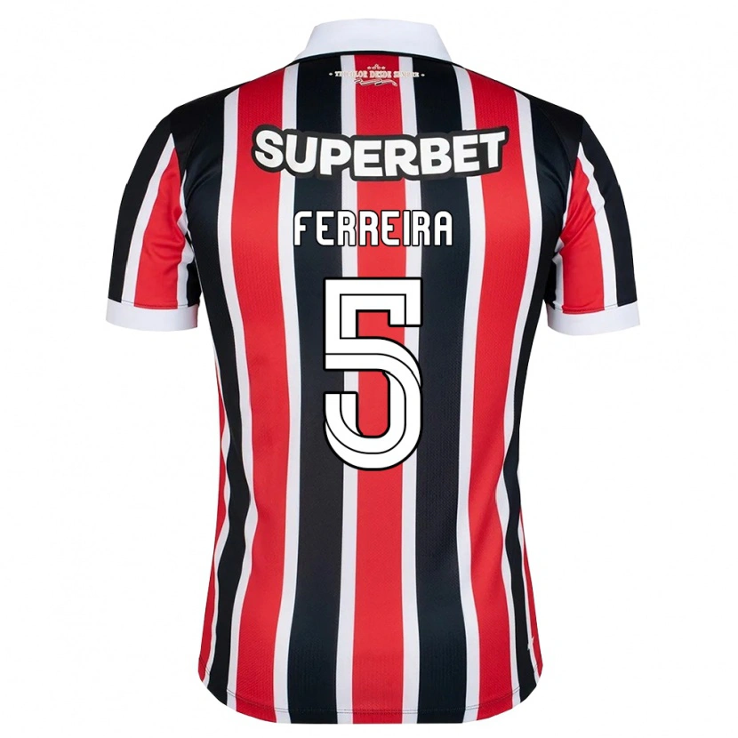 Danxen Hombre Camiseta Matheus Ferreira #5 Rojo Blanco Negro 2ª Equipación 2026/27 La Camisa
