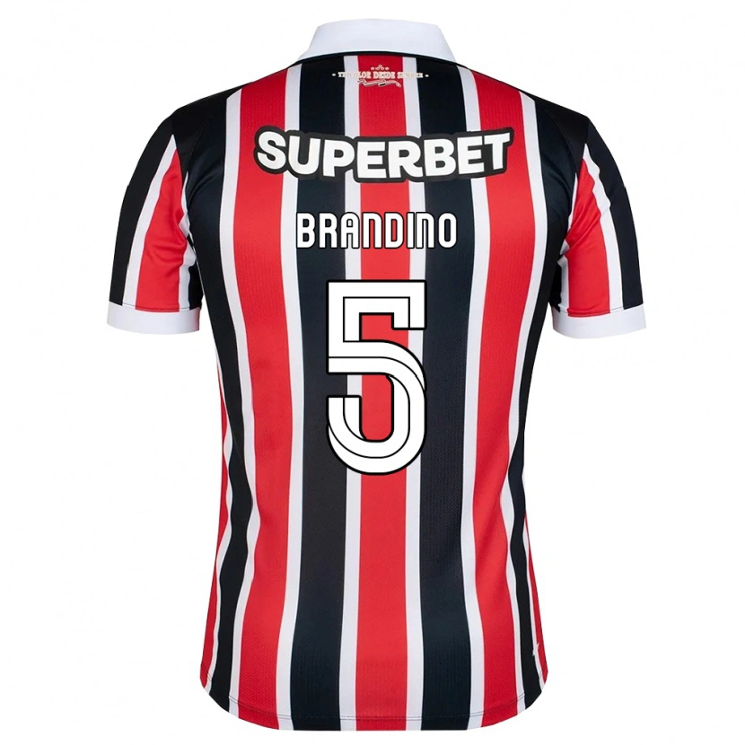 Danxen Hombre Camiseta Kika Brandino #5 Rojo Blanco Negro 2ª Equipación 2026/27 La Camisa