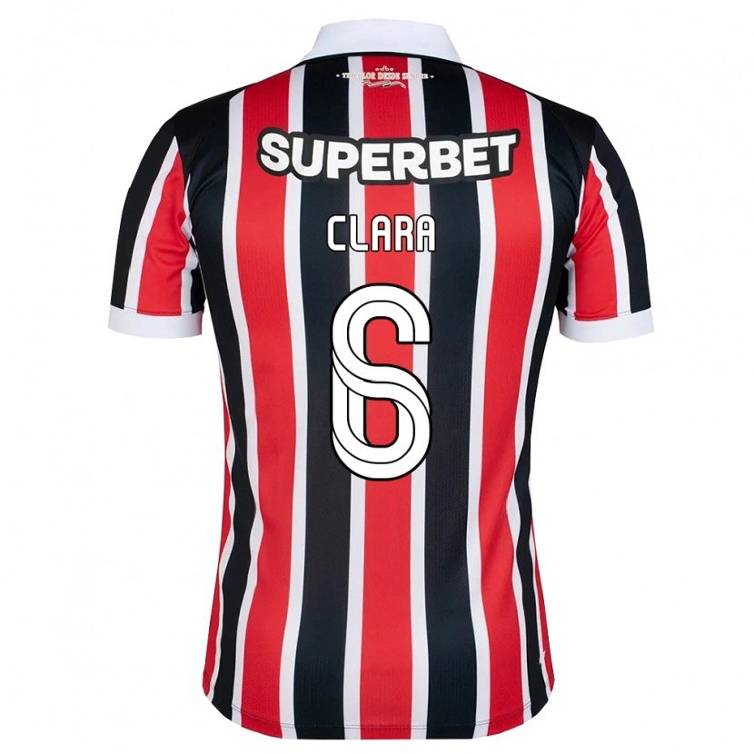 Danxen Hombre Camiseta Ana Clara #6 Rojo Blanco Negro 2ª Equipación 2026/27 La Camisa