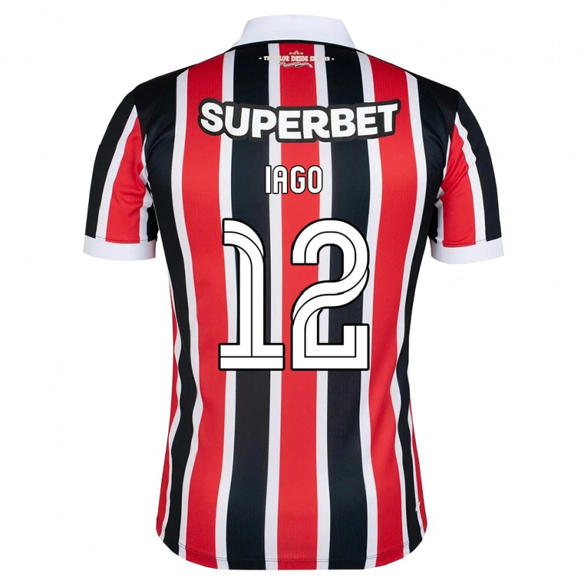 Danxen Hombre Camiseta Iago Amaral Borduchi #12 Rojo Blanco Negro 2ª Equipación 2026/27 La Camisa