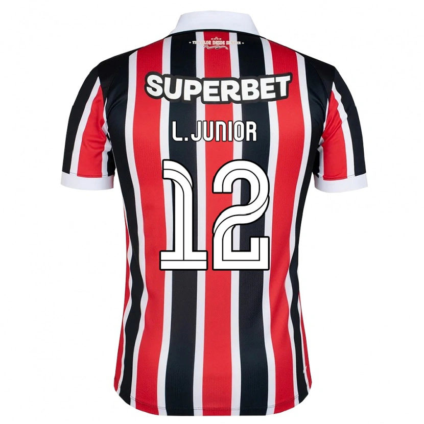 Danxen Hombre Camiseta Luciano Anacleto Junior #12 Rojo Blanco Negro 2ª Equipación 2026/27 La Camisa
