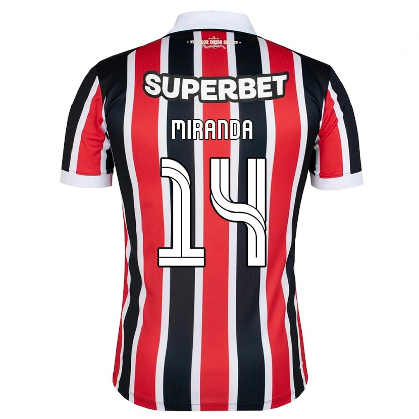 Danxen Hombre Camiseta Lucas Miranda #14 Rojo Blanco Negro 2ª Equipación 2026/27 La Camisa