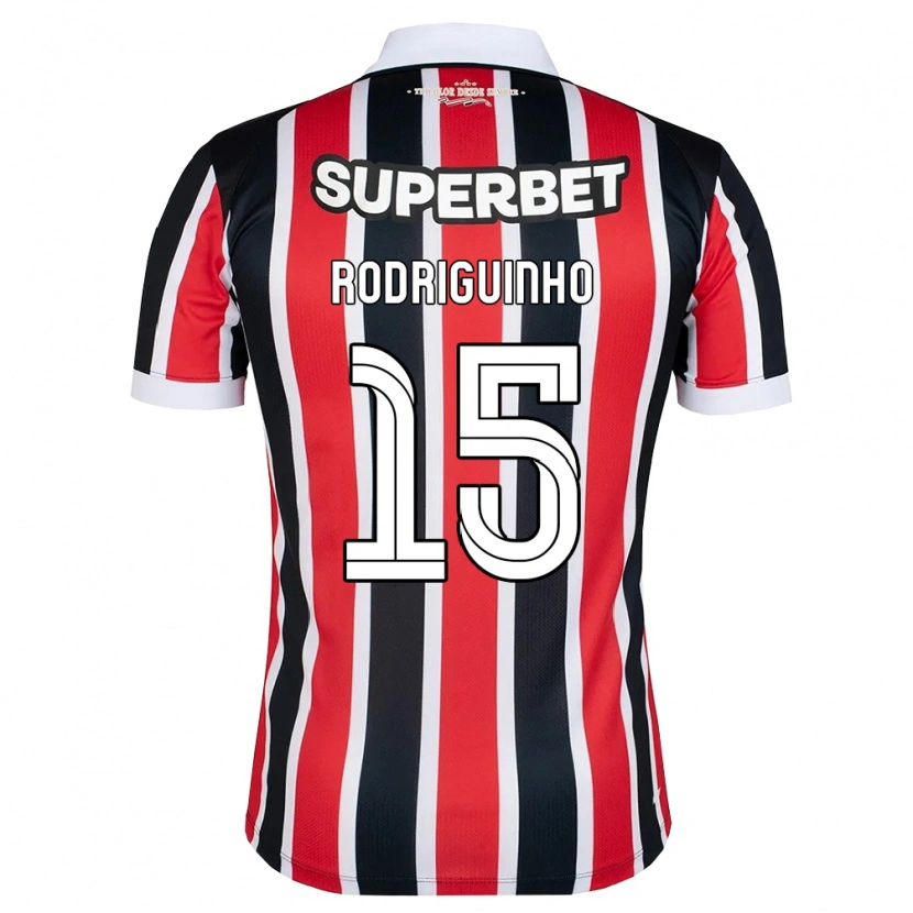Danxen Hombre Camiseta Rodriguinho #15 Rojo Blanco Negro 2ª Equipación 2026/27 La Camisa