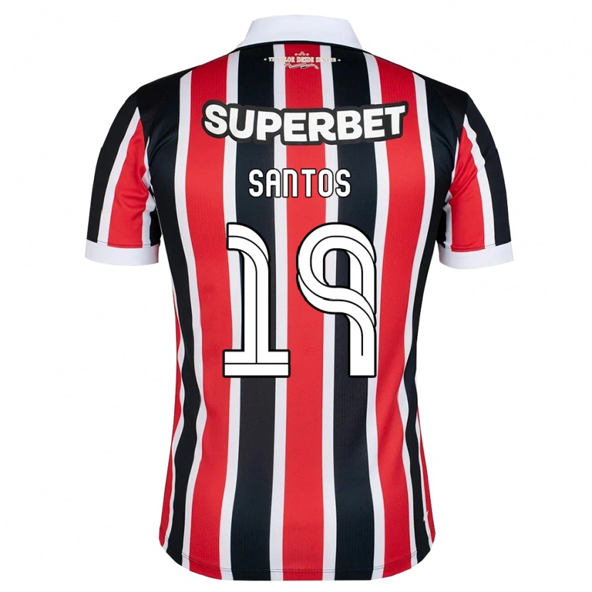 Danxen Hombre Camiseta Kaio Santos #19 Rojo Blanco Negro 2ª Equipación 2026/27 La Camisa