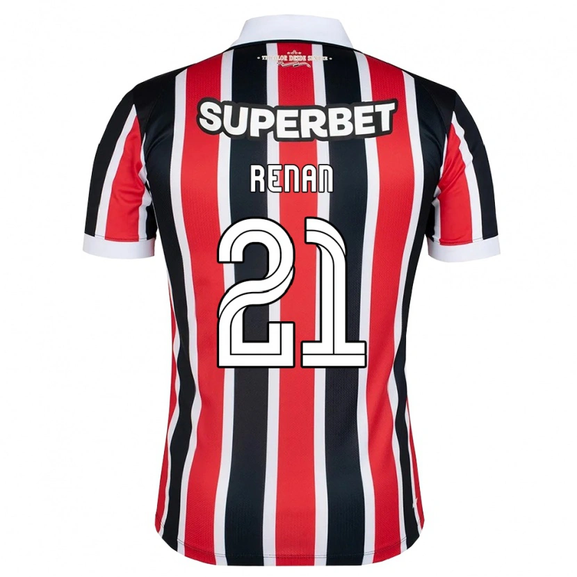 Danxen Hombre Camiseta Renan La Salvia Zangelmi #21 Rojo Blanco Negro 2ª Equipación 2026/27 La Camisa
