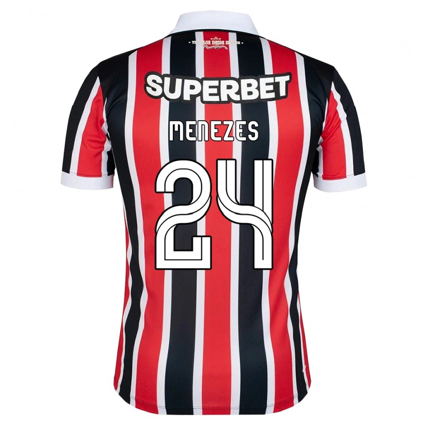 Danxen Hombre Camiseta Matheus Menezes #24 Rojo Blanco Negro 2ª Equipación 2026/27 La Camisa