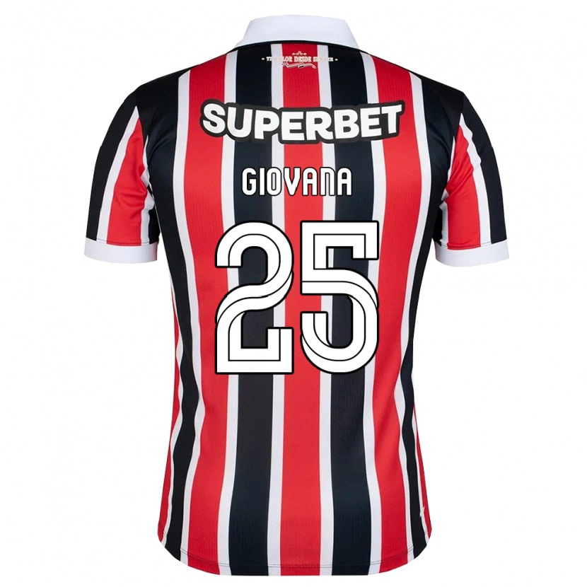 Danxen Hombre Camiseta Giovana #25 Rojo Blanco Negro 2ª Equipación 2026/27 La Camisa