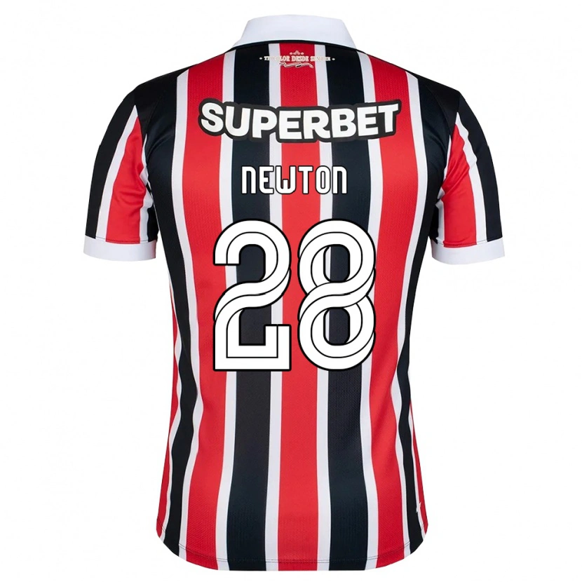 Danxen Hombre Camiseta Newton Araujo Da Costa Júnior #28 Rojo Blanco Negro 2ª Equipación 2026/27 La Camisa