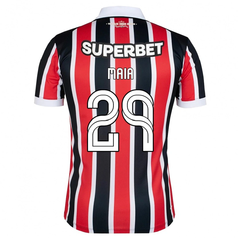 Danxen Hombre Camiseta Pablo Maia #29 Rojo Blanco Negro 2ª Equipación 2026/27 La Camisa
