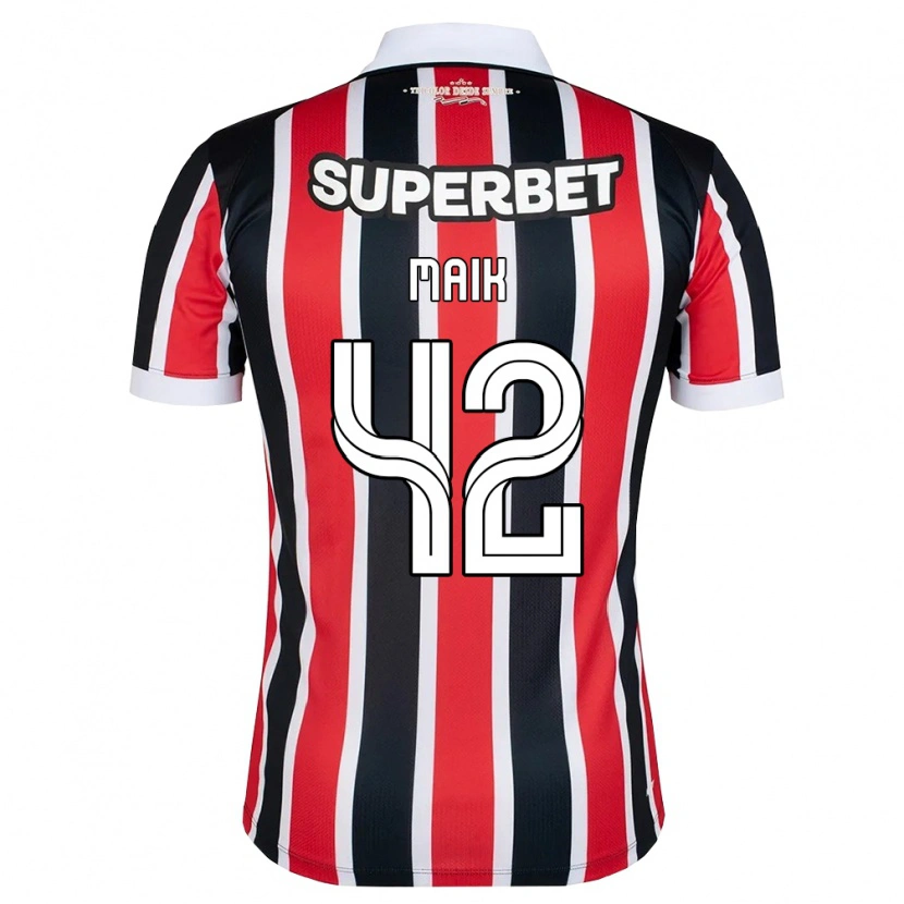 Danxen Hombre Camiseta Maik Gomes Viegas #42 Rojo Blanco Negro 2ª Equipación 2026/27 La Camisa