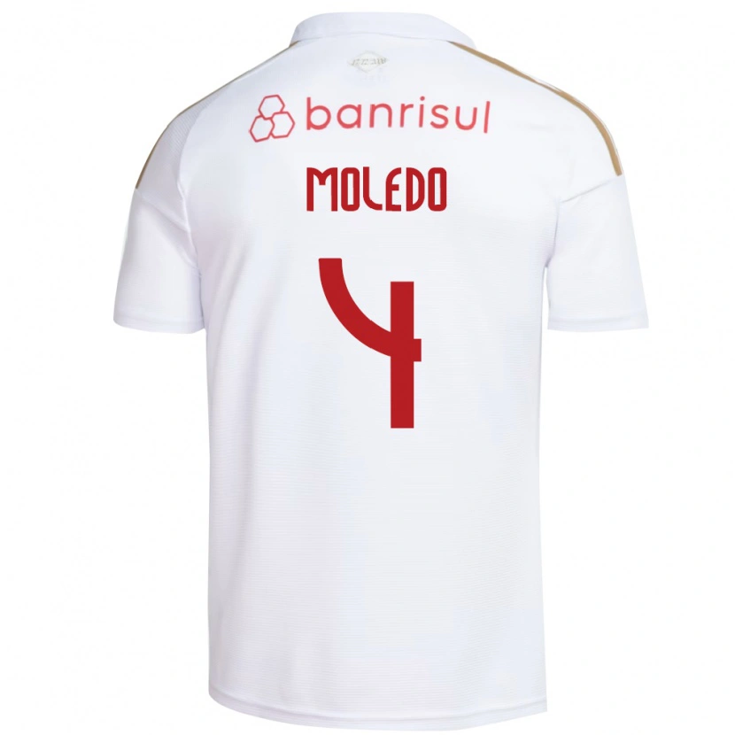 Danxen Hombre Camiseta Rodrigo Moledo #4 Blanco Rojo 2ª Equipación 2026/27 La Camisa