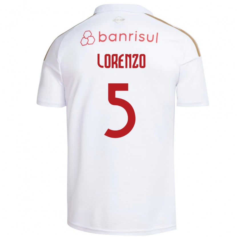 Danxen Hombre Camiseta Lorenzo Farias Vaghetti #5 Blanco Rojo 2ª Equipación 2026/27 La Camisa