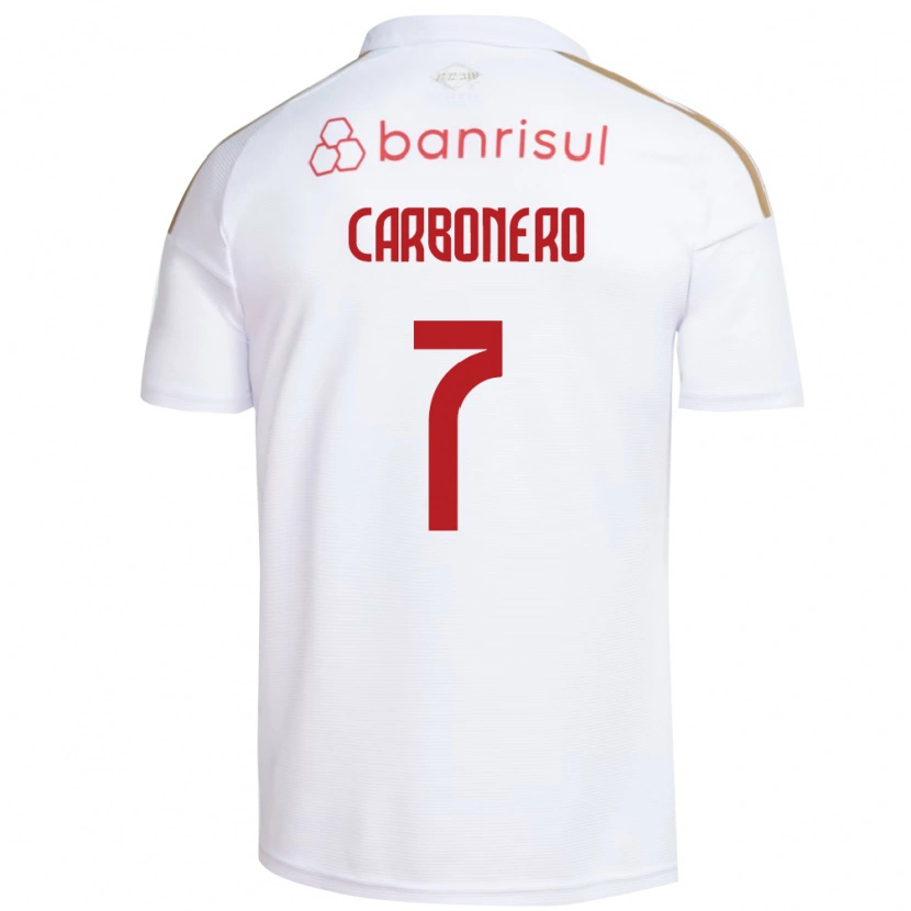 Danxen Hombre Camiseta Johan Carbonero #7 Blanco Rojo 2ª Equipación 2026/27 La Camisa