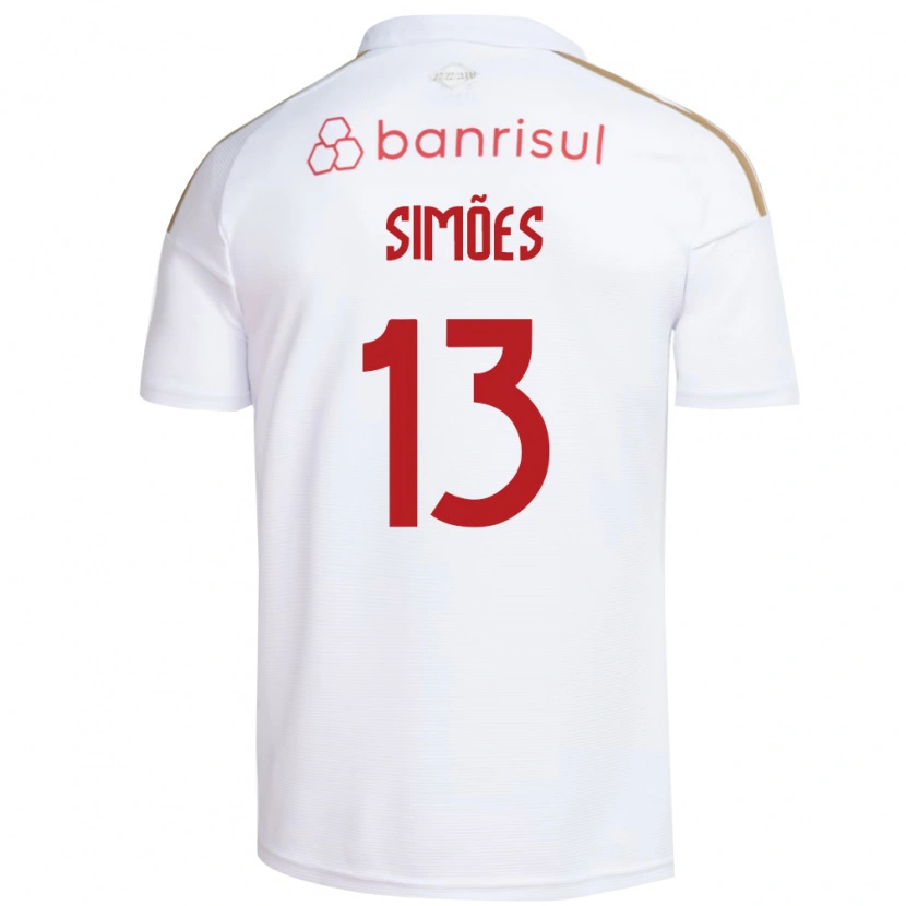 Danxen Hombre Camiseta Arthur Simões #13 Blanco Rojo 2ª Equipación 2026/27 La Camisa