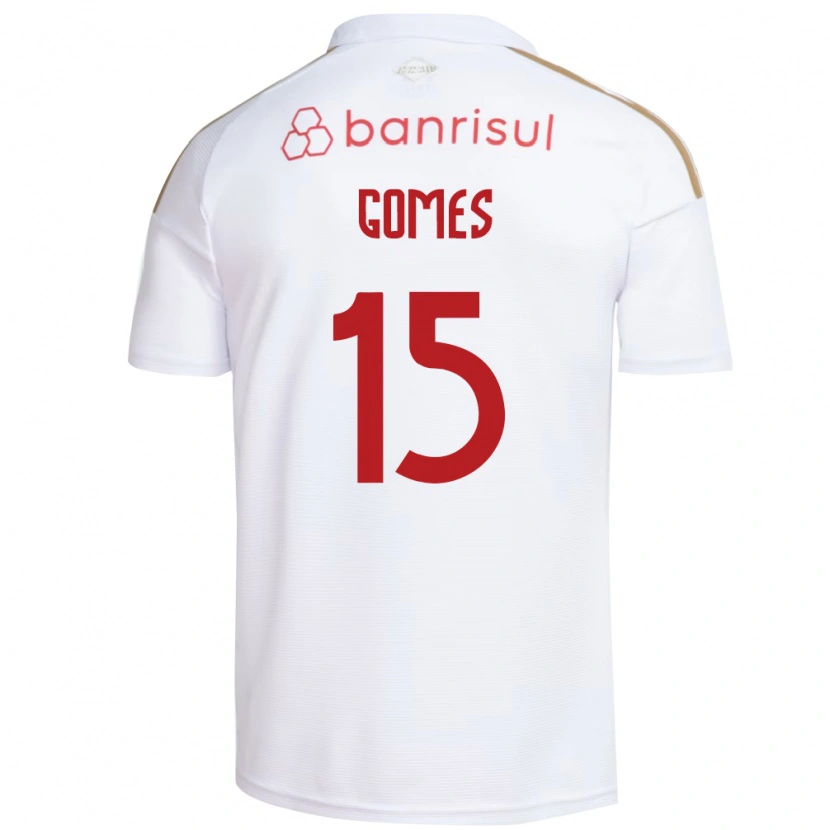 Danxen Hombre Camiseta Bruno Gomes #15 Blanco Rojo 2ª Equipación 2026/27 La Camisa