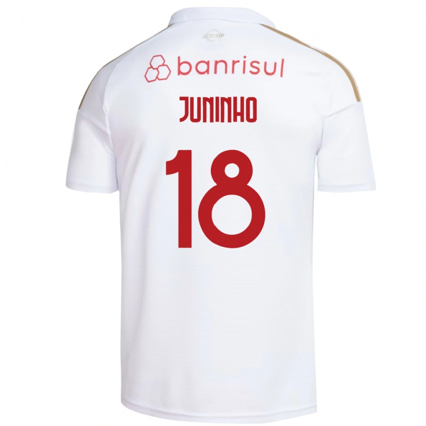 Danxen Hombre Camiseta Juninho #18 Blanco Rojo 2ª Equipación 2026/27 La Camisa