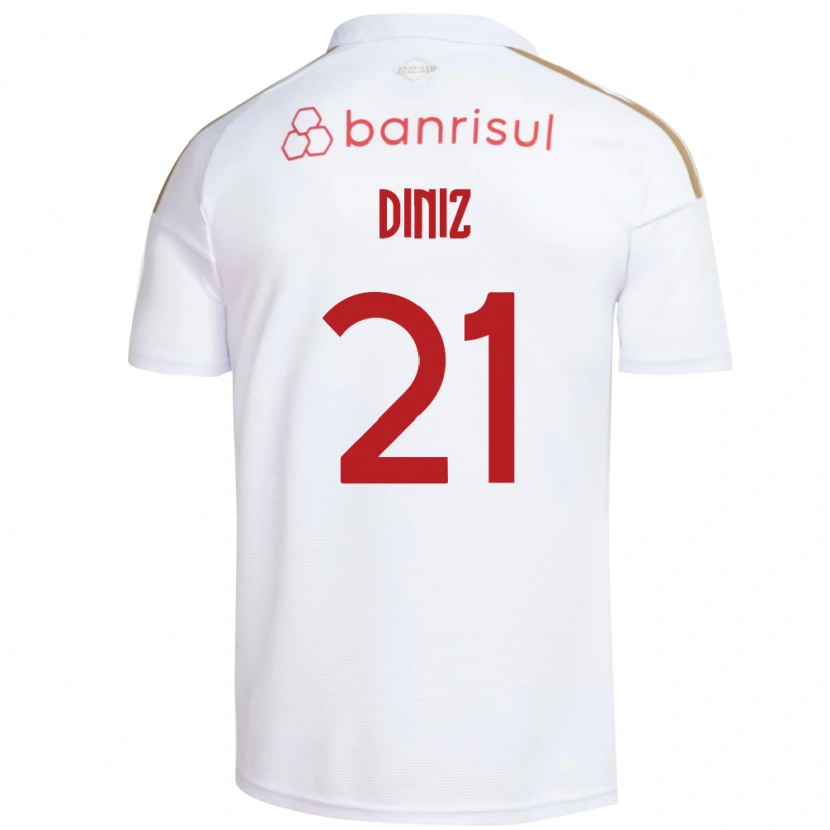 Danxen Hombre Camiseta Kauã Diniz #21 Blanco Rojo 2ª Equipación 2026/27 La Camisa