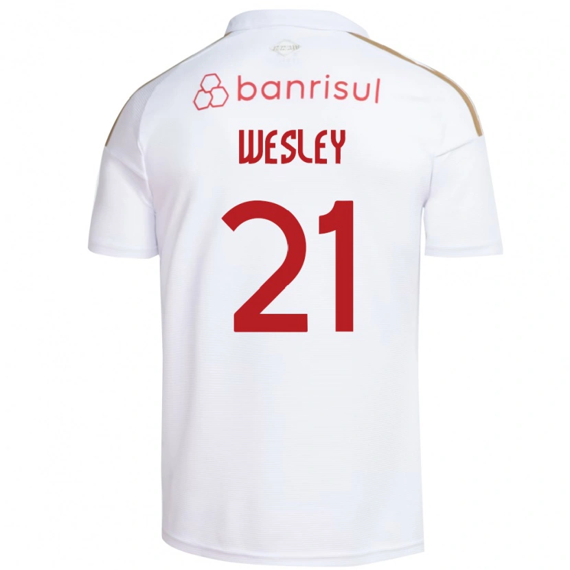 Danxen Hombre Camiseta Wesley #21 Blanco Rojo 2ª Equipación 2026/27 La Camisa