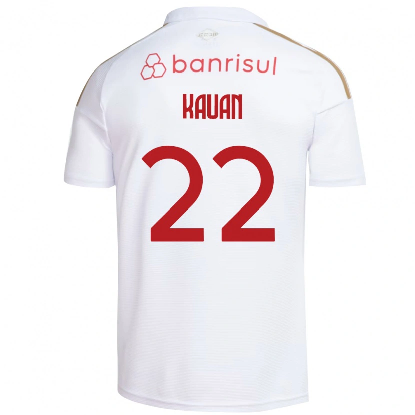Danxen Hombre Camiseta Kauan Jesus Santos Oliveira #22 Blanco Rojo 2ª Equipación 2026/27 La Camisa