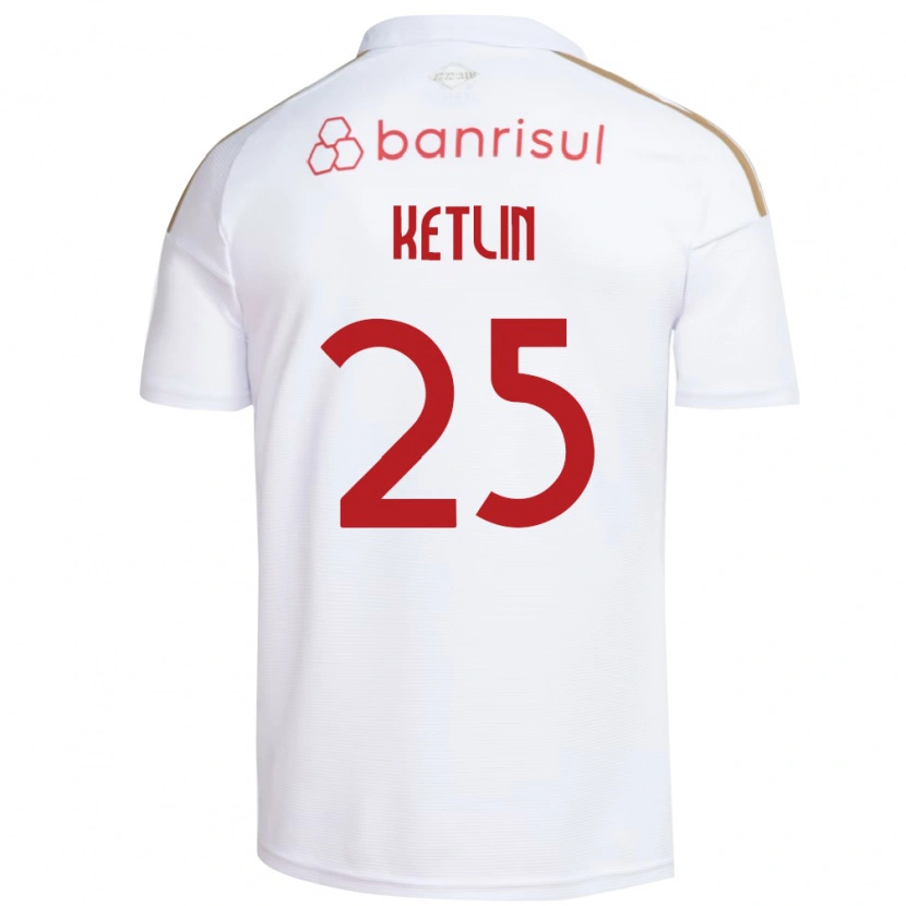 Danxen Hombre Camiseta Ketlin #25 Blanco Rojo 2ª Equipación 2026/27 La Camisa