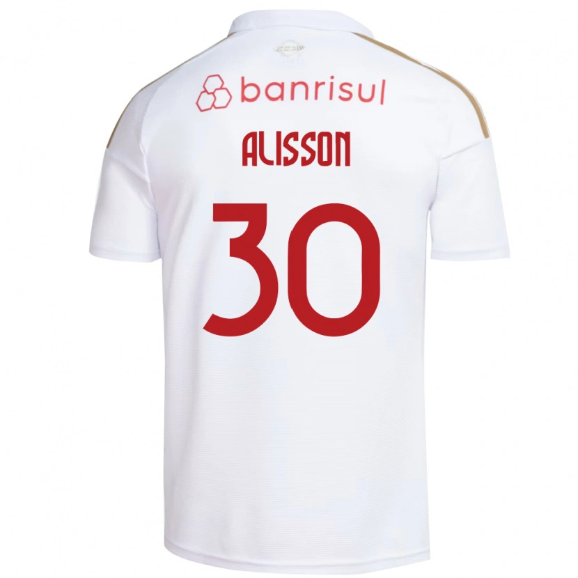 Danxen Hombre Camiseta Alisson Rodrigues De Melo #30 Blanco Rojo 2ª Equipación 2026/27 La Camisa