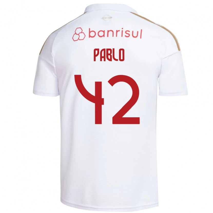 Danxen Hombre Camiseta Pablo #42 Blanco Rojo 2ª Equipación 2026/27 La Camisa
