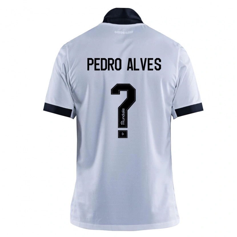 Danxen Hombre Camiseta Pedro Alves #0 Blanco Negro 2ª Equipación 2026/27 La Camisa