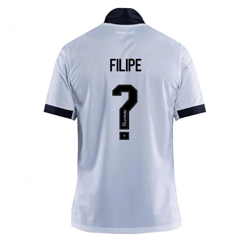 Danxen Hombre Camiseta Luiz Filipe #0 Blanco Negro 2ª Equipación 2026/27 La Camisa