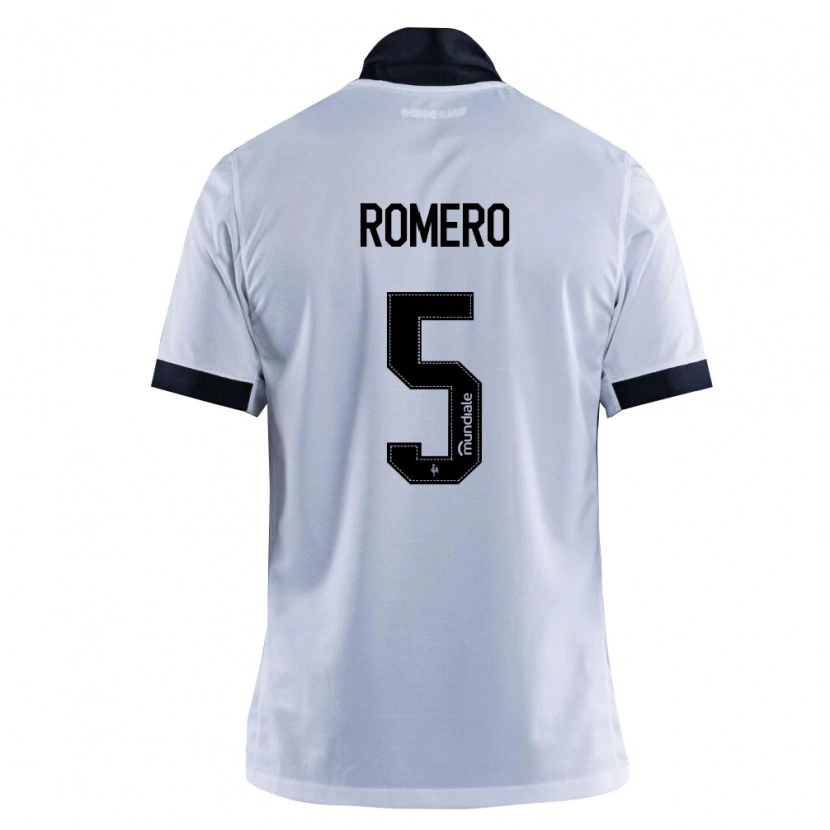 Danxen Hombre Camiseta Mateus Romero #5 Blanco Negro 2ª Equipación 2026/27 La Camisa