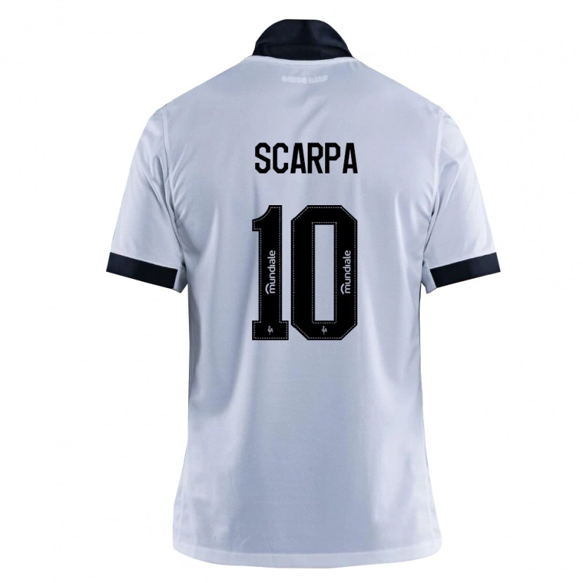 Danxen Hombre Camiseta Gustavo Scarpa #10 Blanco Negro 2ª Equipación 2026/27 La Camisa