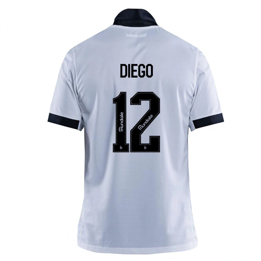 Danxen Hombre Camiseta Diego #12 Blanco Negro 2ª Equipación 2026/27 La Camisa