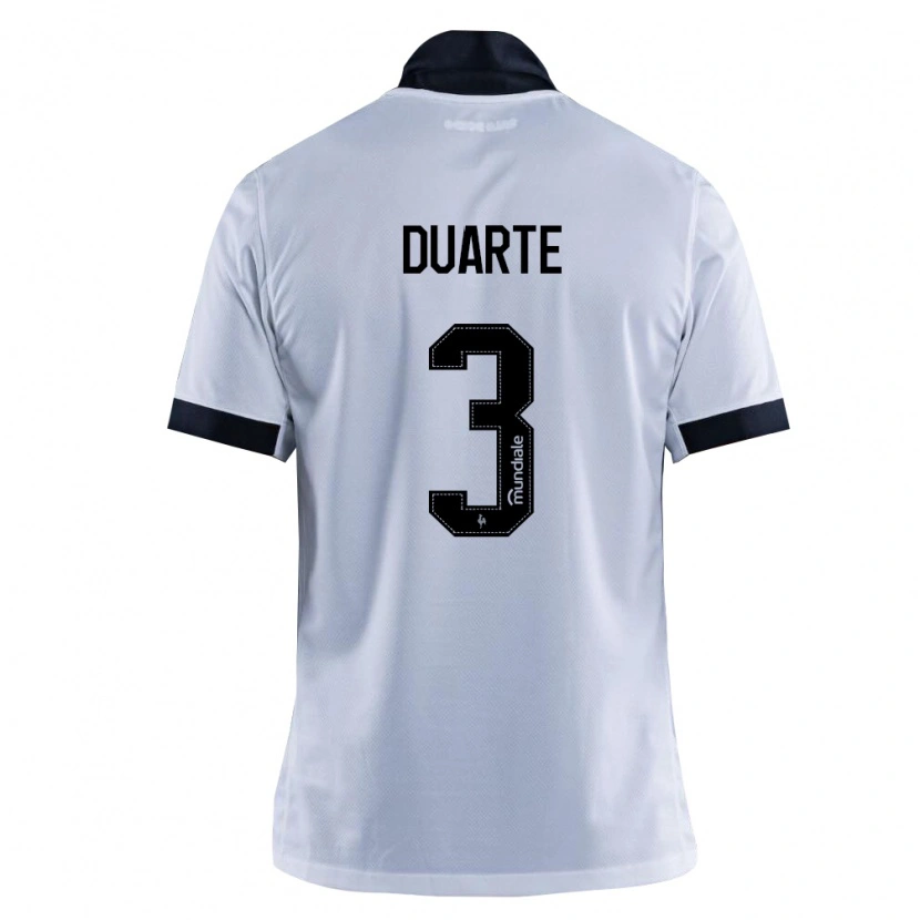 Danxen Hombre Camiseta Léo Duarte #3 Blanco Negro 2ª Equipación 2026/27 La Camisa