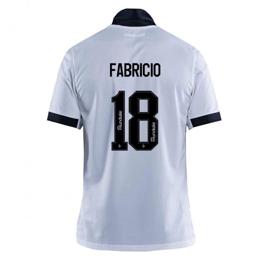 Danxen Hombre Camiseta Fabricio Eduardo Da Costa Melo #18 Blanco Negro 2ª Equipación 2026/27 La Camisa