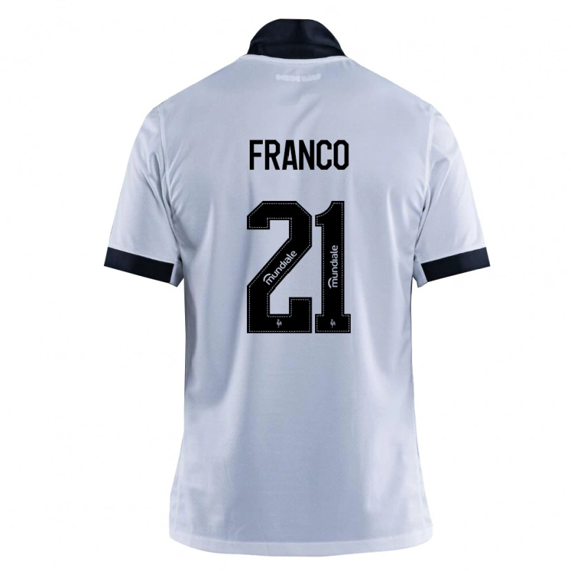 Danxen Hombre Camiseta Alan Franco #21 Blanco Negro 2ª Equipación 2026/27 La Camisa