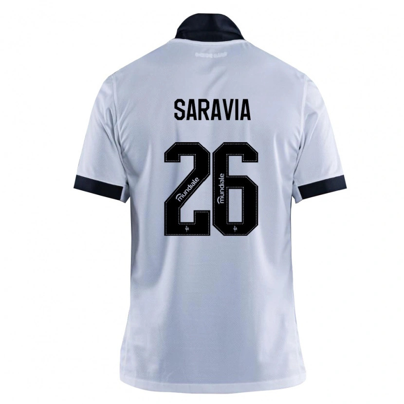 Danxen Hombre Camiseta Renzo Saravia #26 Blanco Negro 2ª Equipación 2026/27 La Camisa