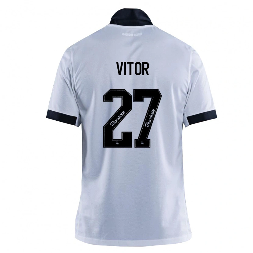 Danxen Hombre Camiseta Paulo Vitor #27 Blanco Negro 2ª Equipación 2026/27 La Camisa