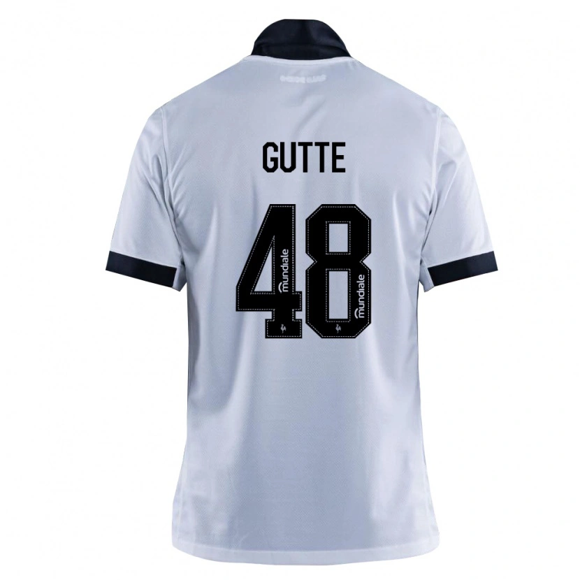 Danxen Hombre Camiseta Gutte #48 Blanco Negro 2ª Equipación 2026/27 La Camisa